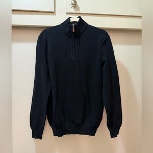 Club Room Men's Quarter-Zip Textured Cotton Sweater Size L